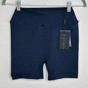 Inaka Shorts Womens Large Performance Stretch Bike Yoga Gym Blue Heather Wicking